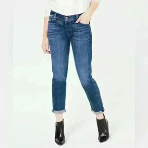 7 For All Mankind Josefina Rolled Hem Midrise Boyfriend Jeans